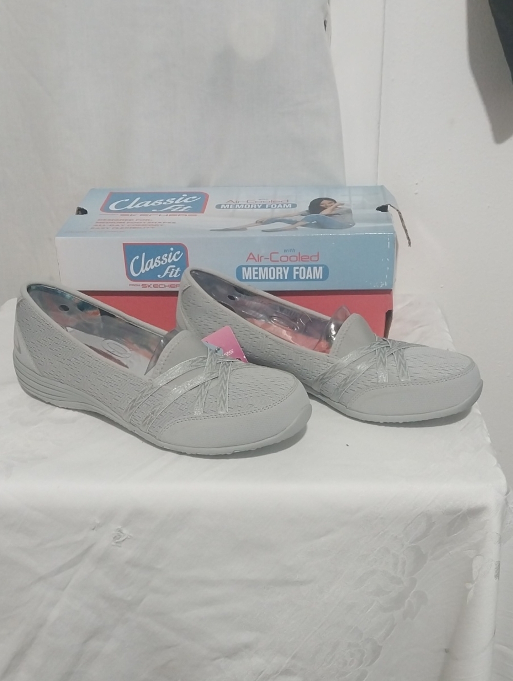 Skechers Classic Women's Slip-On Loafer in Light Gray
